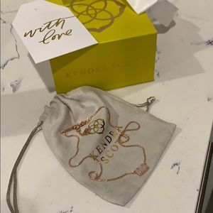 Kendra scott rose gold white drusy necklace